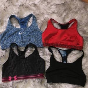 4 Nike/Under Armour/Target sports bra bundle